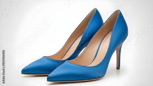 Elegant blue high-heeled pumps
