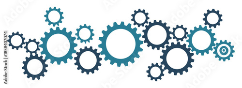 Industrial Gear Mechanism Vector Illustration – Mechanical Cogwheel System Design
