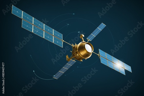 Gold Satellite In Space 041125