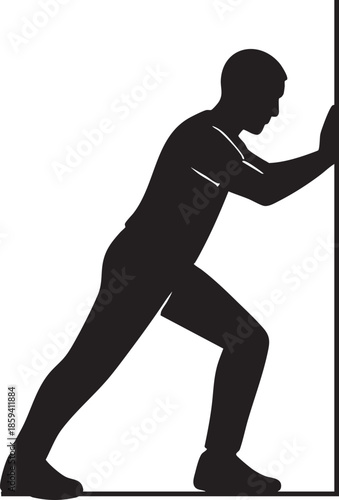 Man lifting weight, isolated on transparent background