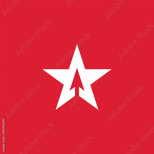 Dynamic star logo symbolizing upward progress and aspirational goals, representing success, achievement, and forward momentum in a sleek, modern graphic design