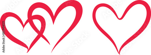 Interconnected hearts symbolize love and affection in modern design