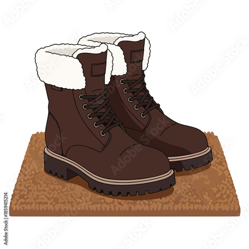 Brown insulated winter boots footwear.