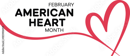 American Heart Month awareness campaign with red heart symbol