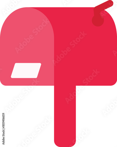 Simple icon of red post mailbox