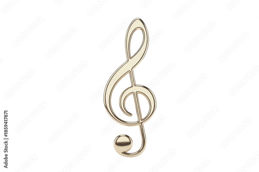 Fototapeta premium Golden treble clef musical symbol