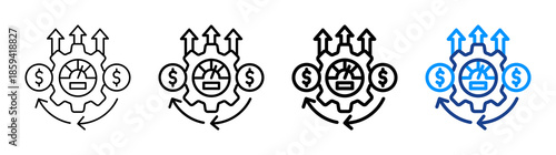 Process Optimization Icon Different Style Outline Collection Set