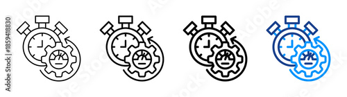 Time Efficiency Icon Different Style Outline Collection Set