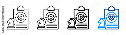Effective Strategy Icon Different Style Outline Collection Set