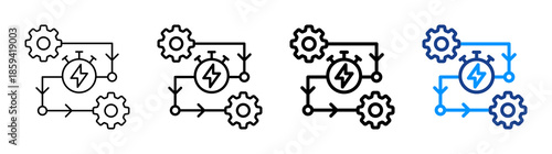 Fast Workflow Icon Different Style Outline Collection Set