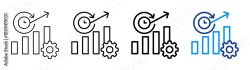 Efficient Cycle Icon Different Style Outline Collection Set
