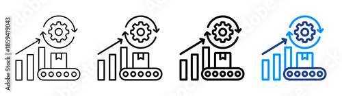 Manufacturing Efficiency Icon Different Style Outline Collection Set
