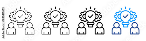 Lean Management Icon Different Style Outline Collection Set