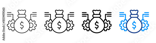 Asset Utilization Icon Different Style Outline Collection Set