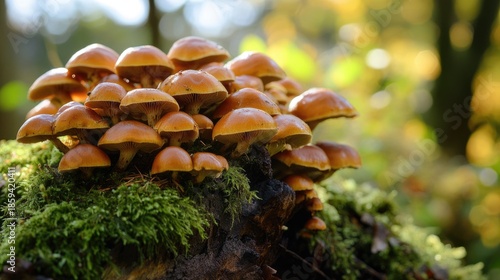 view in the forest decorated with sunlight