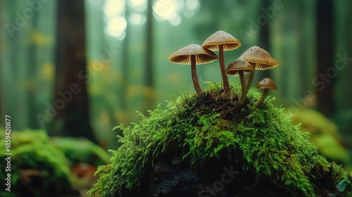 view in the forest decorated with sunlight