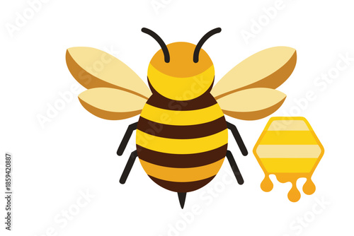 Simple vector illustration of a bee. Ideal for nature, insect, or children's content; conveys playfulness, energy, and teamwork in engaging images