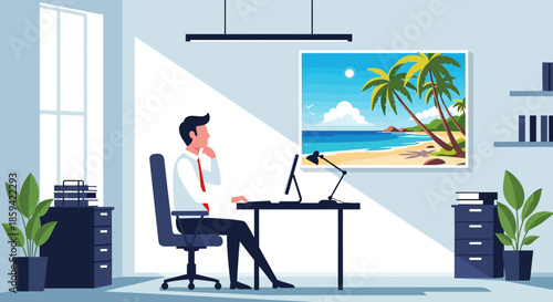 Modern Office Workspace Illustration