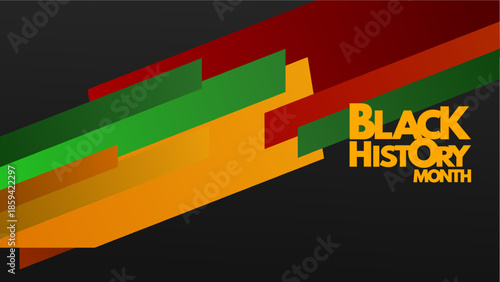 Black history month, vector illustration with abstract geometric background in pan-african colors, banner, poster, card