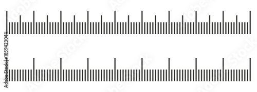 Ruler scale measure or vector length measurement scale chart