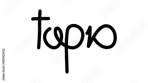 hand  Inscription, Top 10, black isolated silhouette