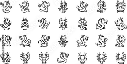 Chinese Dragon Icons: Traditional Symbols of Power and Good Fortune