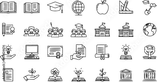 Education and Learning Icons - Vector Graphics