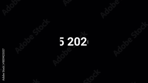 
  SCROLLING TIMELINE Animation, countdown 2026 number Rolling new year Animation.
