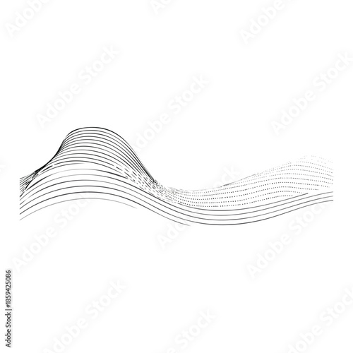 This abstract vector background features a flowing blue wave pattern with elegant gradient lines and light curves to create a digital motion design for a modern wallpaper backdrop