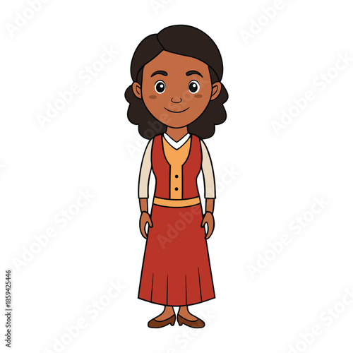 A proud woman celebrates Juneteenth, her smile radiant, dressed in vibrant colors, holding freedom and heritage close, embodying strength, joy, and resilience.
