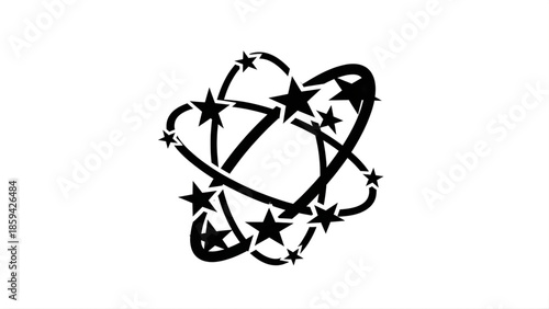 Abstract Star Swirls And Stars circular interconnected