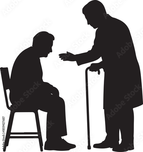 Healthcare professional assisting a senior individual, illustrating elderly care and support