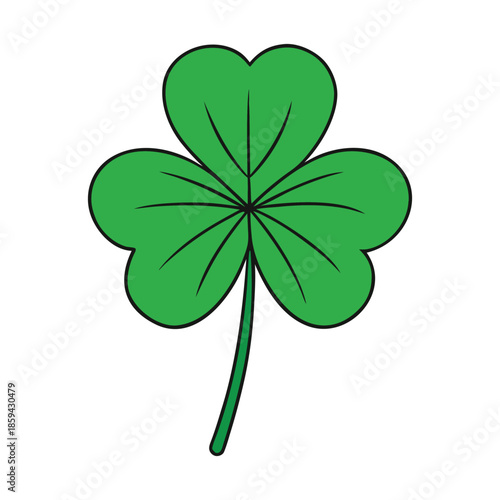 A fresh green lucky clover leaf symbolizing fortune, hope, and nature’s charm, perfect for St. Patrick’s Day themes, good luck designs, and cheerful spring visuals.
