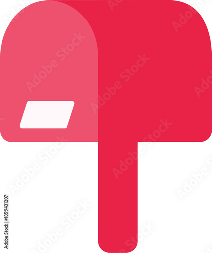 Minimal red mailbox icon on post