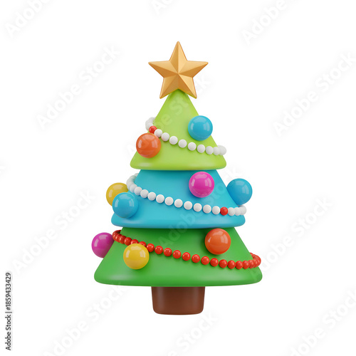 Colorful Clay Christmas Tree Decoration.