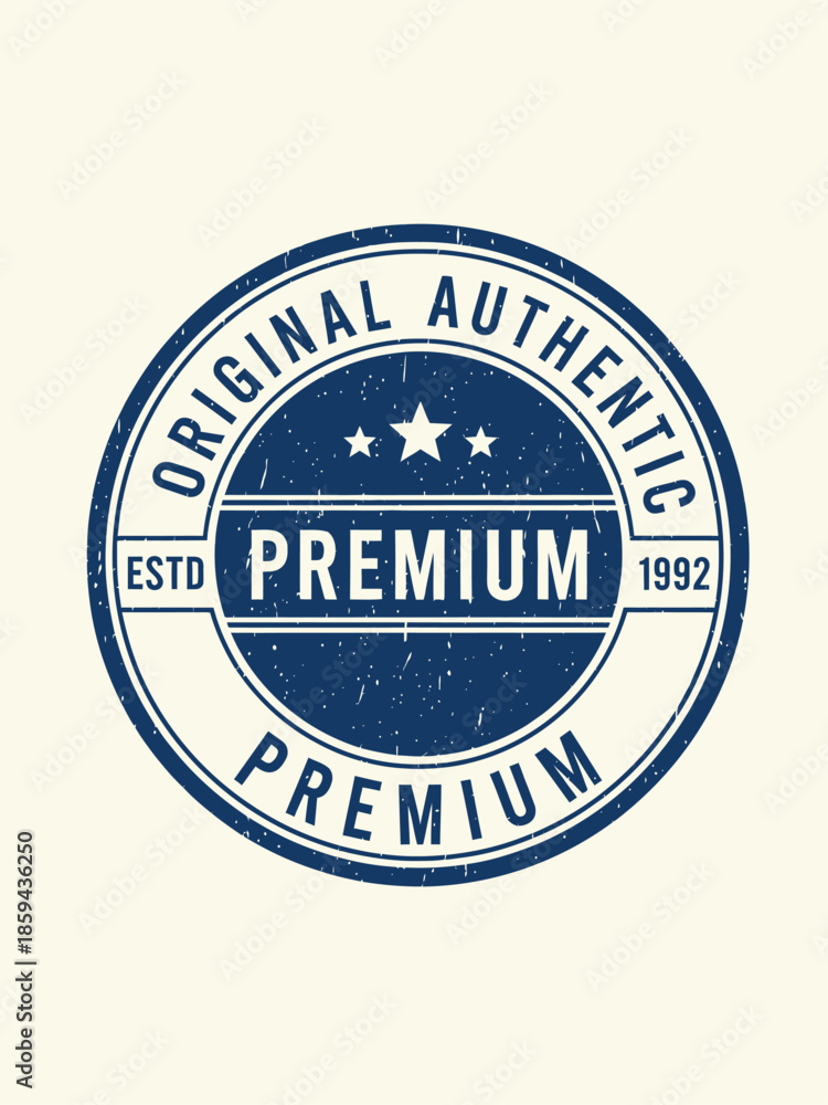 Fototapeta premium Original Authentic Premium Badge Design with Established Year 1992.