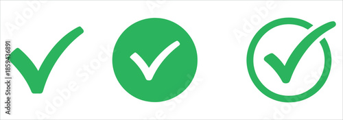 Three green checkmark icons for approval and confirmation.