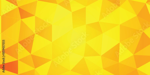 Bright Yellow Geometric Abstract Background With Triangles and Pattern