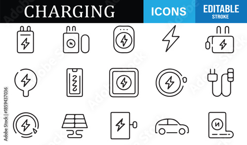 Power supply and charging status icons