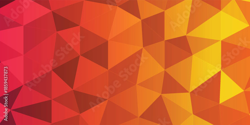 Vibrant Orange and Red Geometric Triangles Create a Warm Abstract Mosaic Background for Digital Design