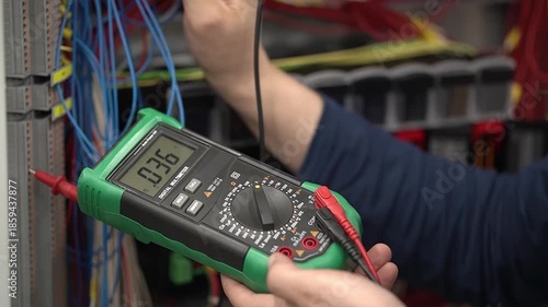 Electrical equipment. Ammeter. Slow motion. High quality 4k footage