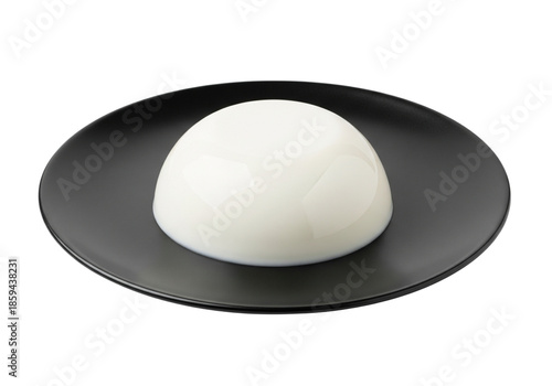 Simple White Dessert on Plate Close Up Still Life