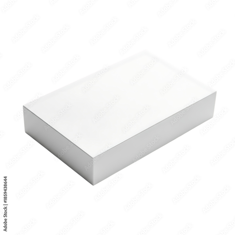 Fototapeta premium White rectangular box on a plain white background isolated on transparent background