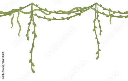 Foto Seamless border of tropical lianas and greenery