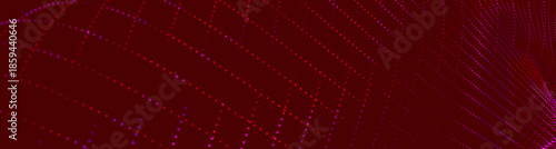 Futuristic dot wave. Abstract digital particle wave. Technology background. Colored musical wave. Dark background. Digital background with smooth, wavy curves. 3D vector illustration