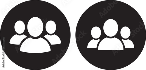 Group icon set two styles of people community symbols