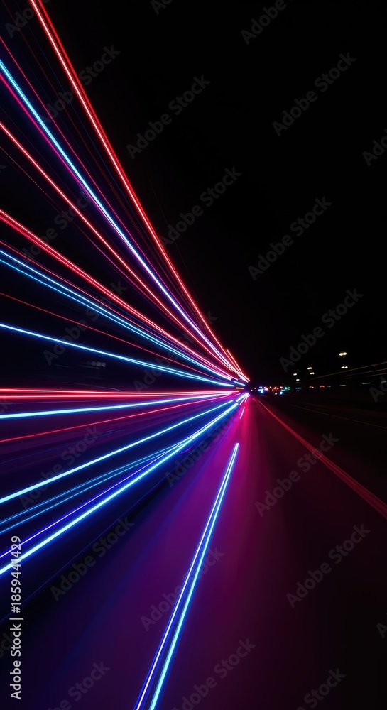 Fototapeta premium Dynamic, long exposure abstract background featuring brilliant flowing streaks of colored light, creating a futuristic, energetic pattern ,bright ,texture ,fluid