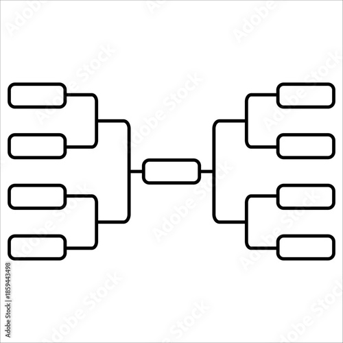 Blank Tournament Chart. Sports game tournament championship contest. Board chart with champion trophy prize. Vector illustration.