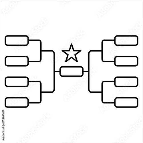 A modern, white tournament chart. Ideal for esports, gaming competitions, match scheduling, or visualizing sports playoffs.