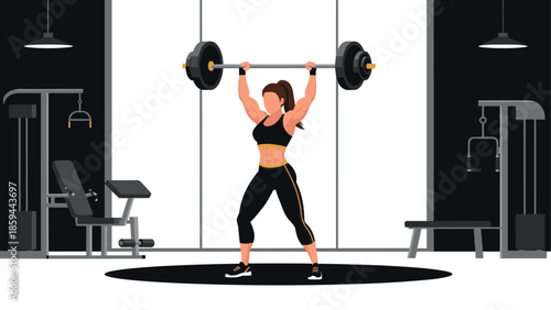 Fitness enthusiast lifting weights in modern gym environment